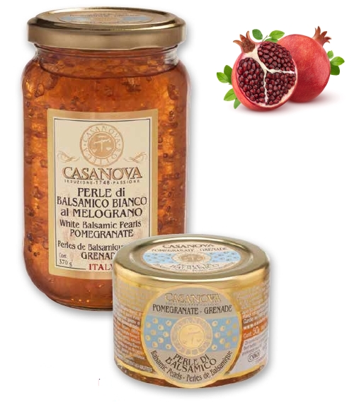 WHITE BALSAMIC PEARLS - POMEGRANATE