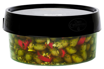 [ORC1617] GREEN SPICY SICILIAN CRACKED OLIVES PLASTIC - 8000788111198